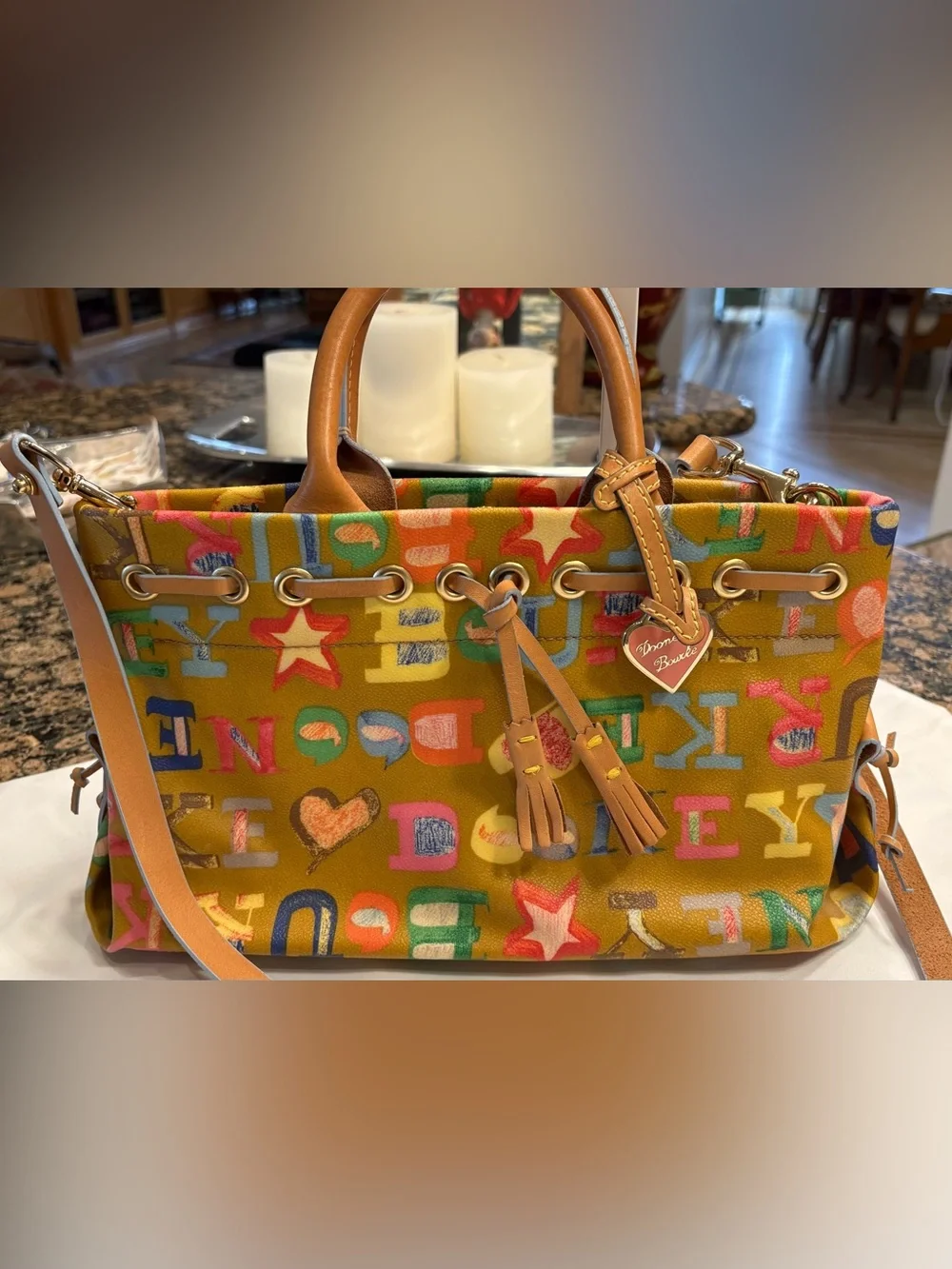 RARE Y2K - Dooney & Bourke “I ❤️ Dooney” Drawstring Bag – Metal Heart Tag